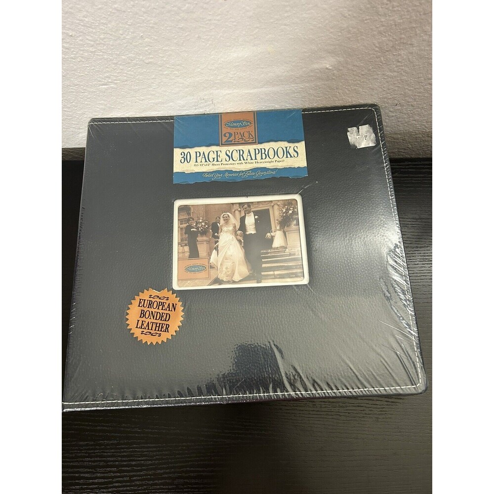 MemoryStor European Bonded Leather Scrapbooks Photo Albums 2 Pack Scrapbooking